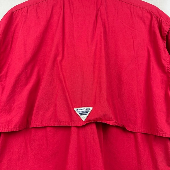 Columbia PFG Men’s Short Sleeve Button Up Vented Shirt Red UGA Bulldogs Medium - Picture 6 of 9